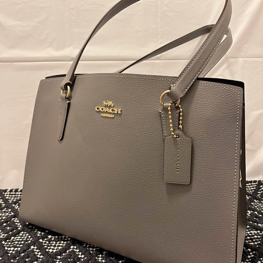 Coach Gray Leather Shoulder Bag